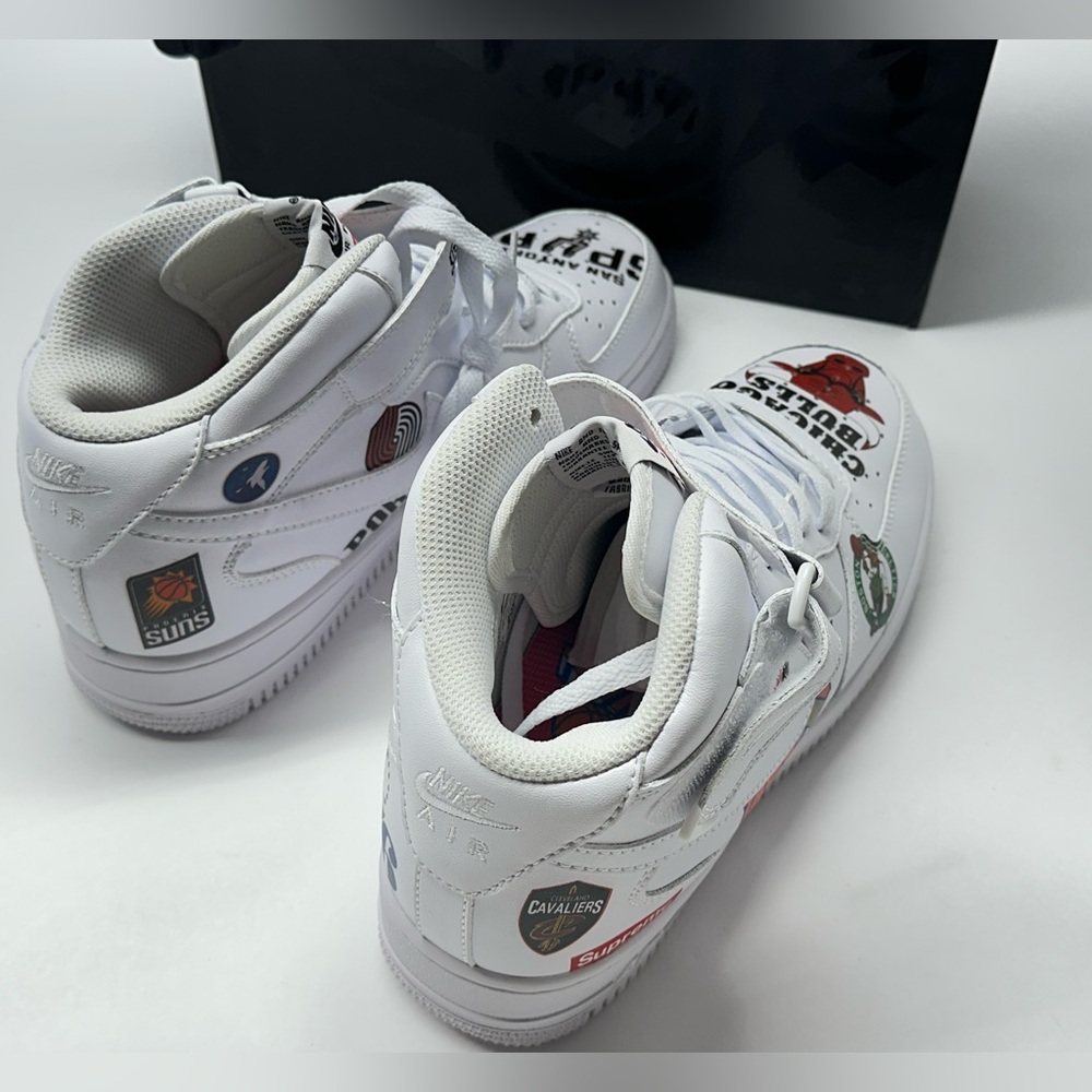 Nike SUPREME Air Force 1 Mid NBA Teams Logo Design BRAND NEW Sneakers size 9 - Picture 6 of 7